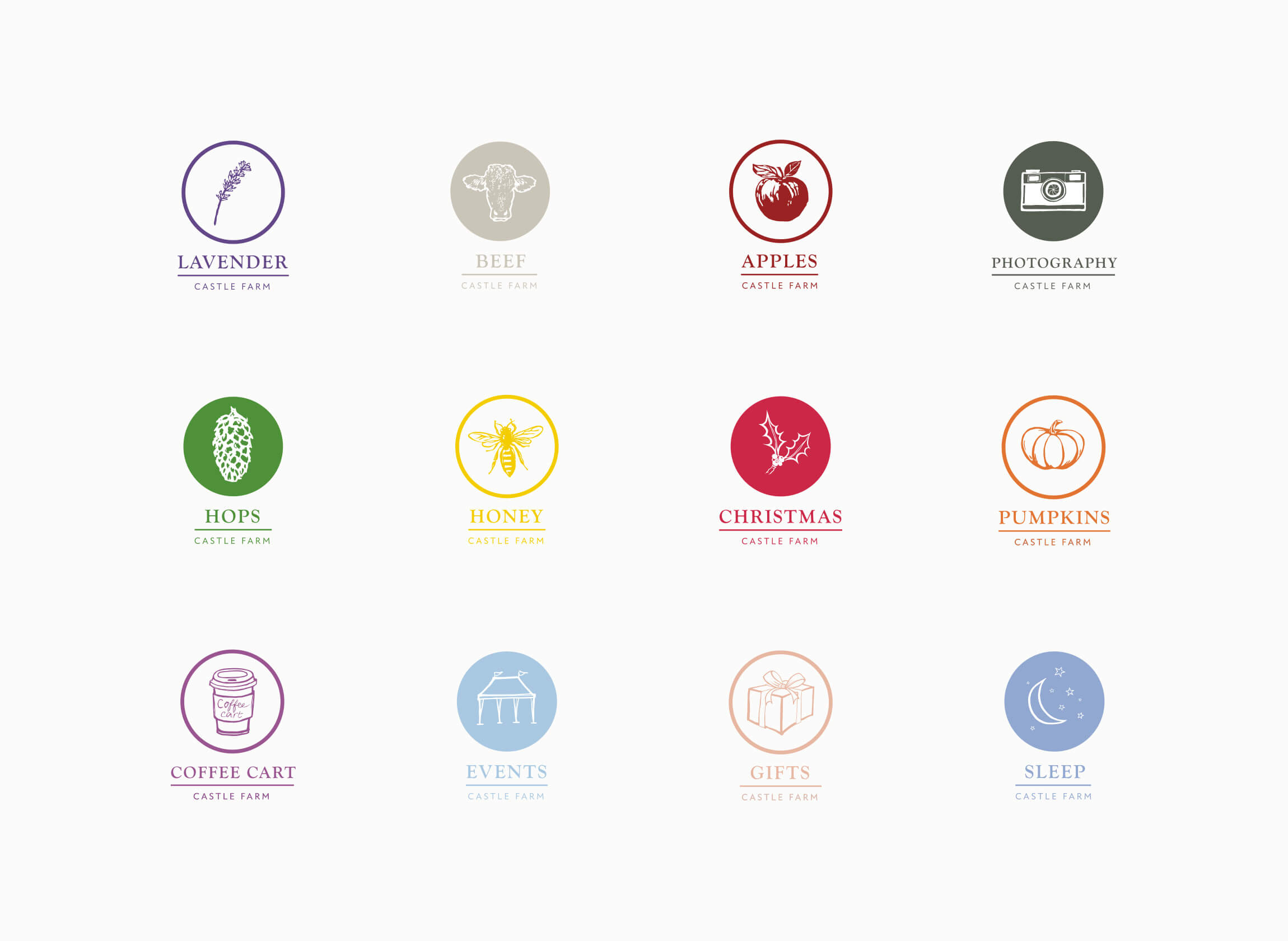 Sub brand logos for Castle farm