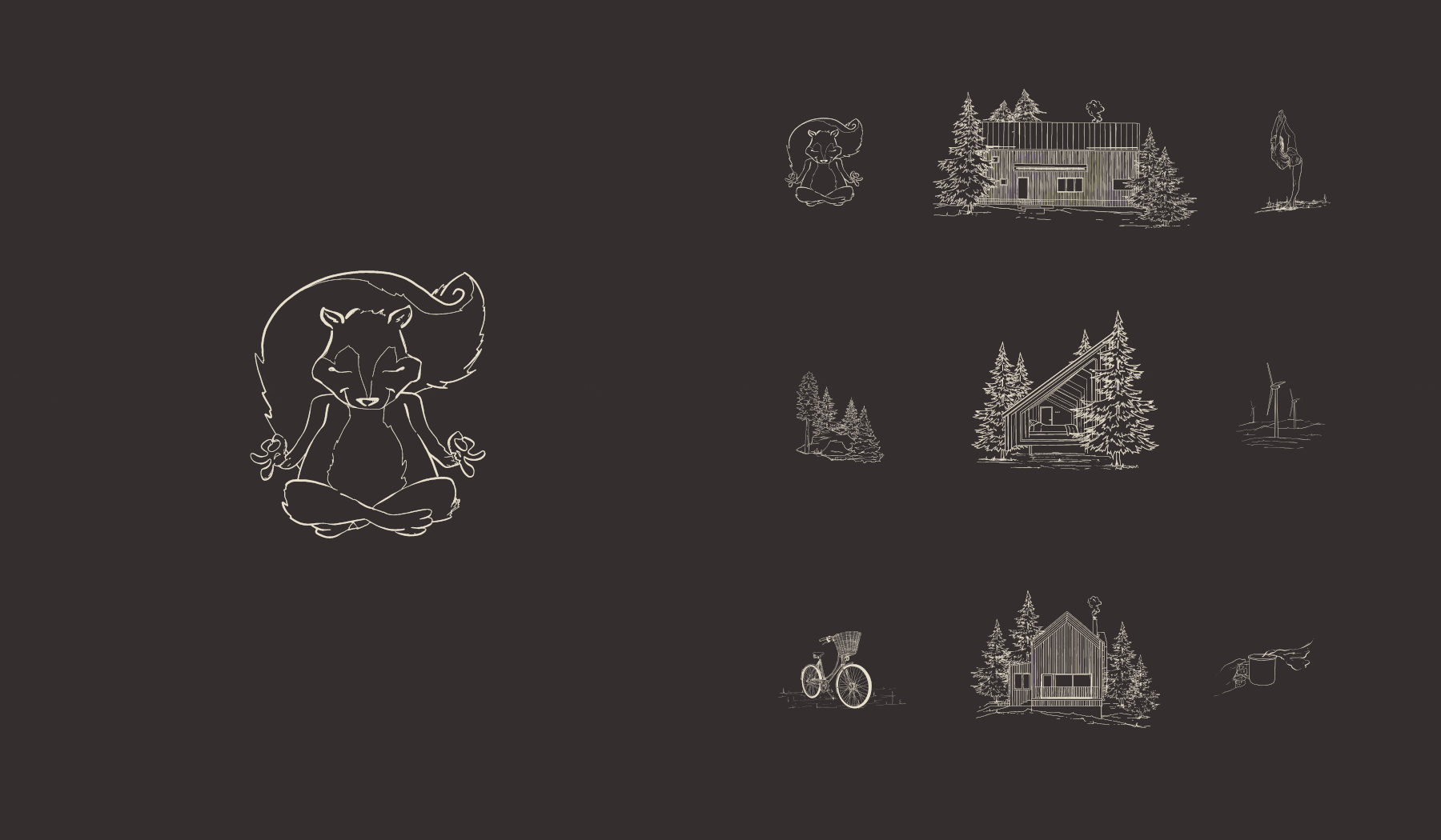 Hand drawn illustrations for Hilltop Forest