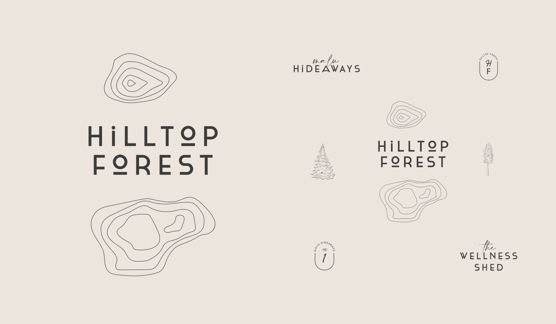 Primary and sub logos for the luxury retreat brand identity