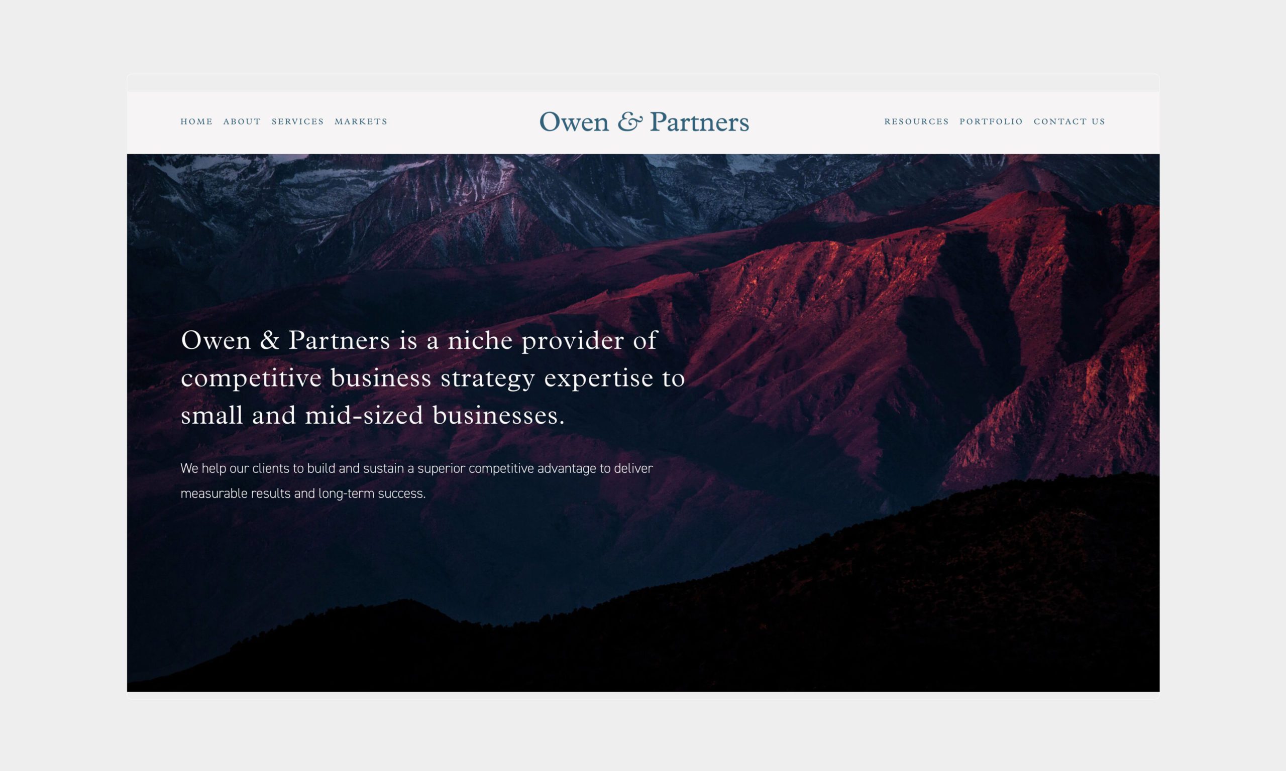 Website design for consultancy company brand