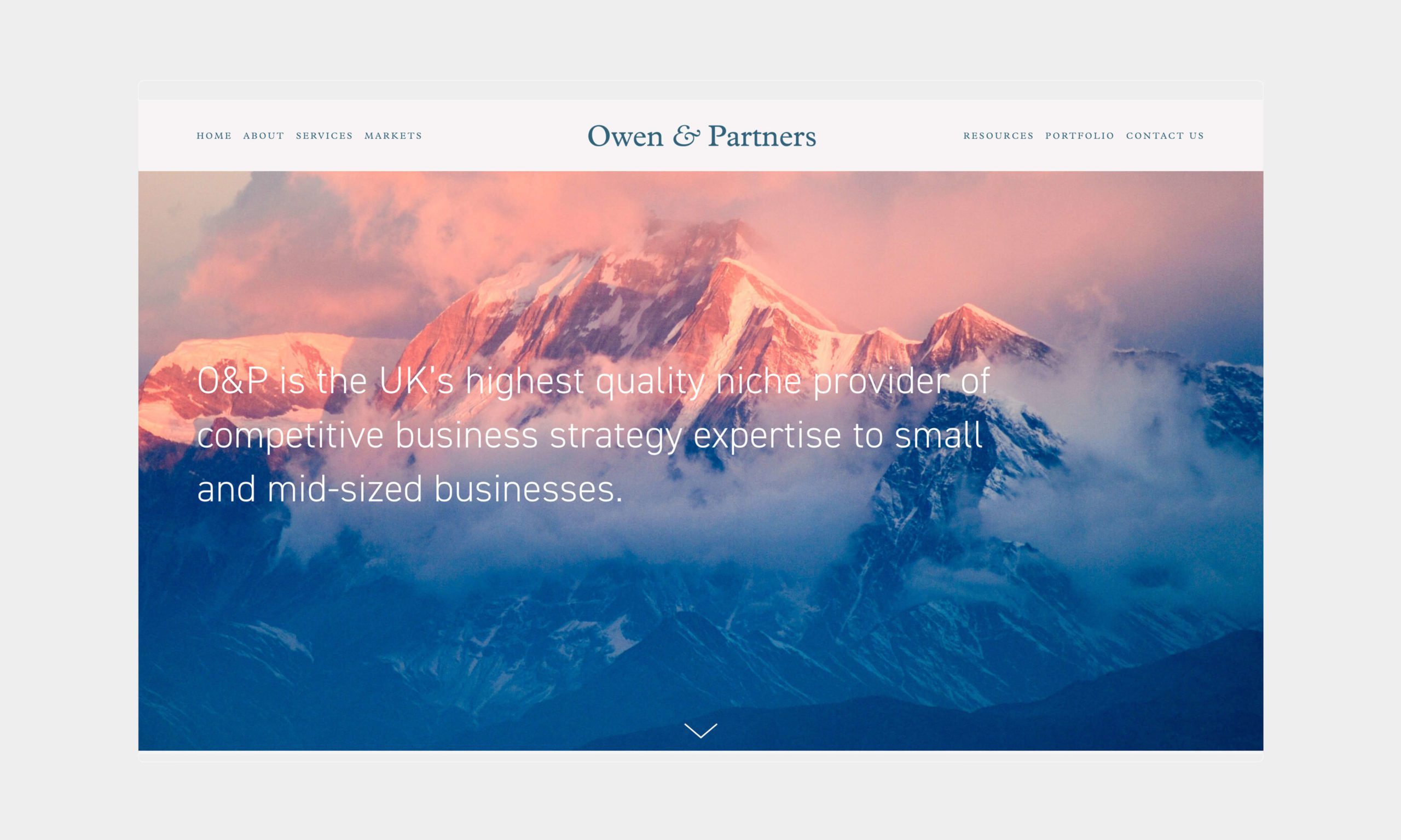 Website design for consultancy company brand