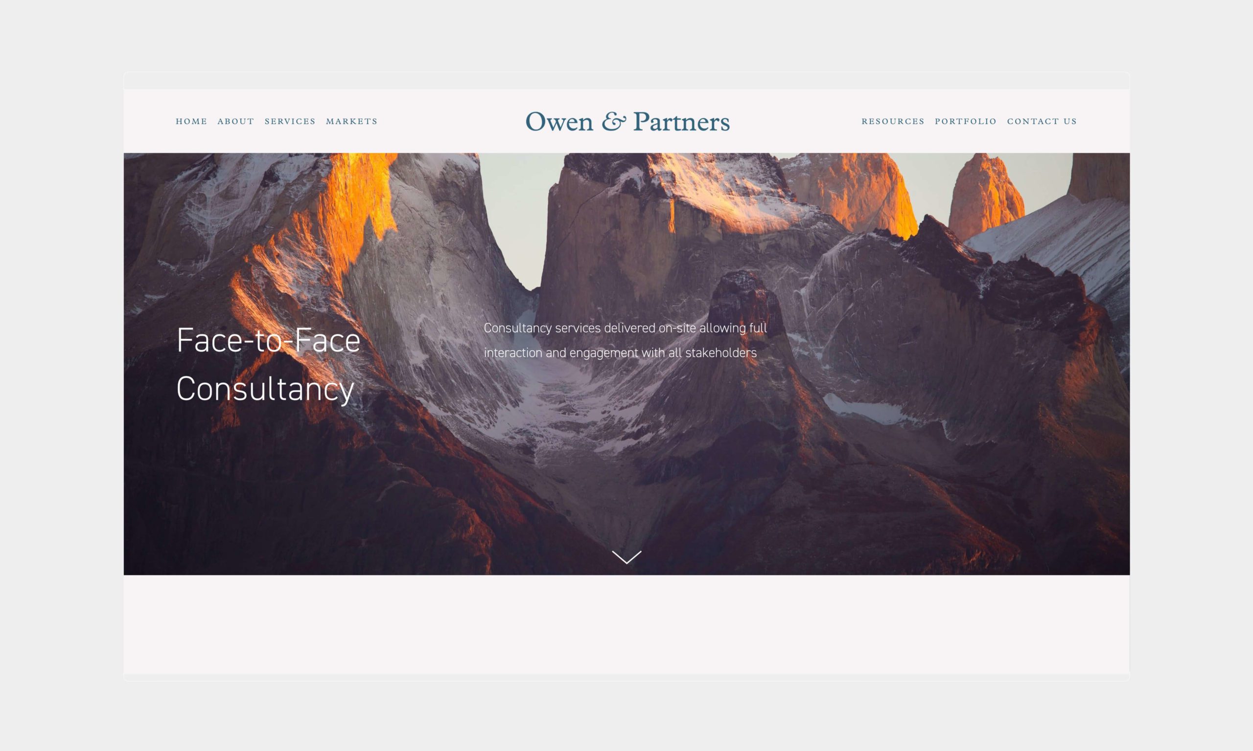 Website design for consultancy company brand
