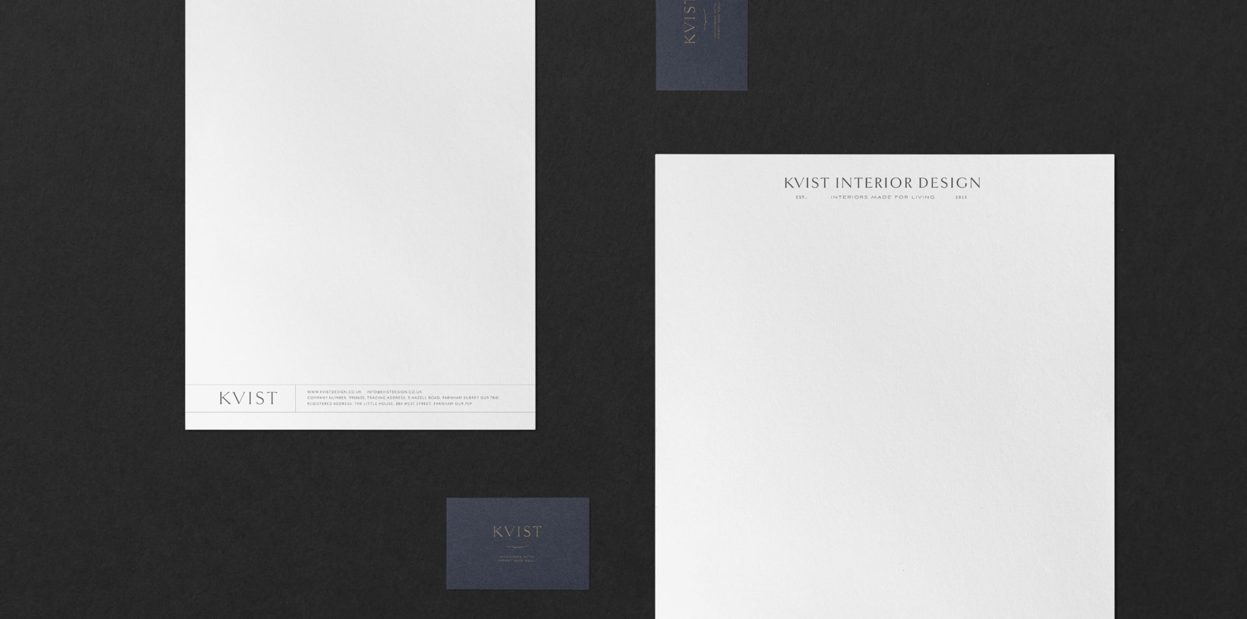 Luxury interior design brand stationery